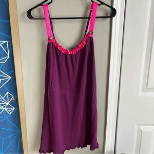 Betsey Johnson Purple and Pink Ruffled Chemise